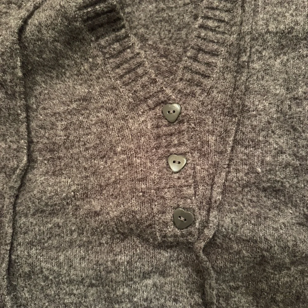 V-Neck Hooded Sweater - Charcoal Gray - Picture 2 of 3